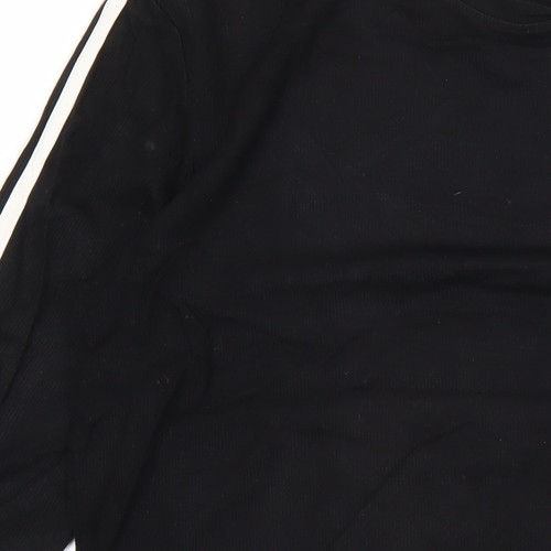 Adidas Men’s Black L Pullover Sweatshirt Three Stripe Logo Sports - Picture 11 of 12