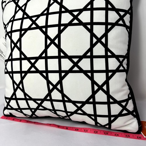 Pier 1 Outdoor UV-Treated weather Decor Black White Patio Lounge Pillow NEW RARE - Picture 3 of 8