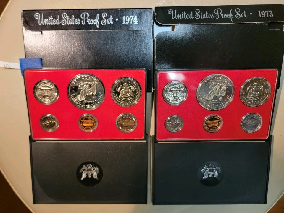 Lot 1973,1974 U S Proof Set With Govt Cardboard Holder - Image 2 of 2