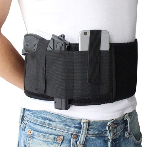 Gun Holster Tactical Belly Band Concealed Carry Left/Right Hand Pistol WaistBelt - Picture 10 of 11