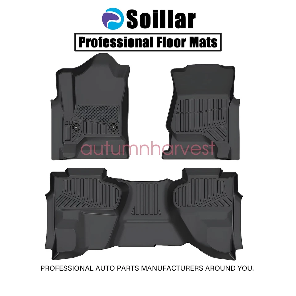 Floor Mats Liner Fits 2014-2019 Chevy Silverado GMC Sierra Double Extended Cab - Image 2 of 4
