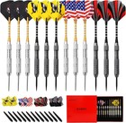 Steel Tip Darts Set, 12 Pack 24 Grams Professional Metal 12pack-24 grams-B 