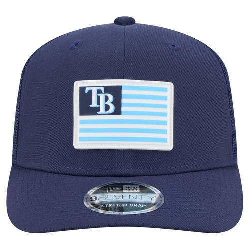 Men's New Era Navy Tampa Bay Rays Flag 9SEVENTY Stretch-Snap Hat - Bild 2 von 5