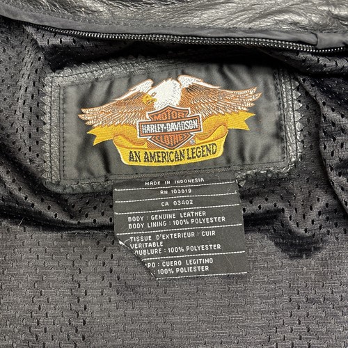 Chaqueta de motociclista Harley-Davidson de cuero genuino negra con cremallera completa para hombre talla XLarge - Imagen 6 de 15