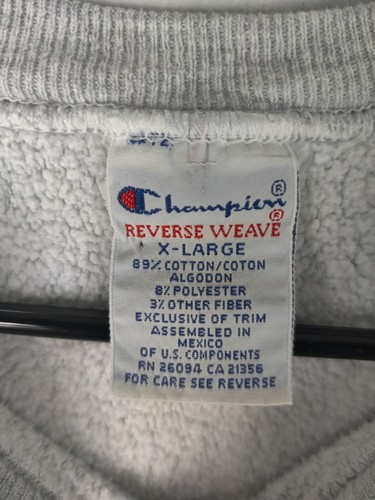 felpa uomo vintage anni 90 champion reverse weave Dennison grigia XL - Foto 4 di 4