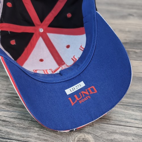 Lund Boote Angeln Strapback Truckermütze Werbung Kappe rot weiß blau USA Wake - Bild 5 von 11