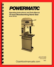 Powermatic PM1500 15" Band Saw Operating Instructions Service Parts Manual 1683