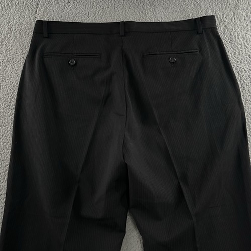 Pantalones de vestir Calvin Klein para hombre negros talla 38x25* mezcla de lana a rayas - Imagen 14 de 17