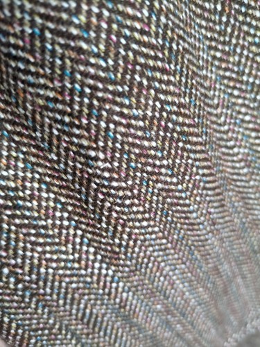Vintage Target Tweed Coat Women's 12 Brown Wool Blend Button Up Shoulder Pads - Picture 17 of 18