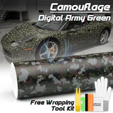 Camouflage Digital Army Green Military Matte Vinyl Sticker Wrap Decal Sheet Film
