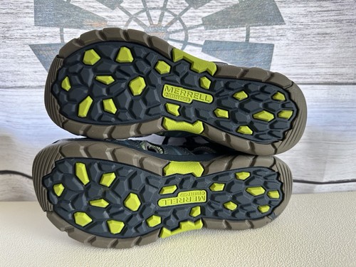Merrell - Boys Hydro Hiker Navy blue/ green leather & textile water sandals SZ 4 - Picture 12 of 14