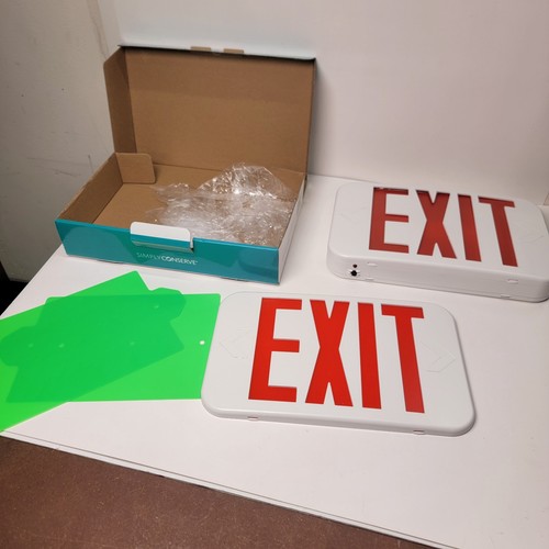 Simply Conserve LED Exit Sign Red & Green Color Options New Never Installed - Picture 3 of 8