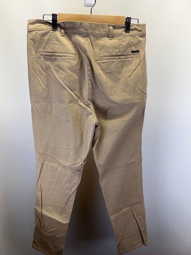 Pacsun Slim Chino Pants Men's Size 34x32 Brown MidRise Flat Front Stretch Casual - Picture 2 of 7