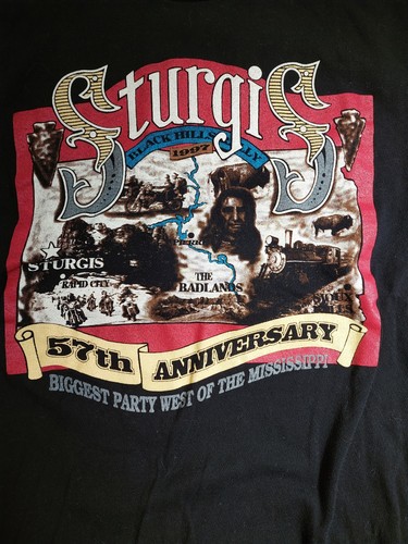 *Vintage* 1997 Sturgis 57th Anniversary Youth L Tee - Double Sided - Picture 2 of 4