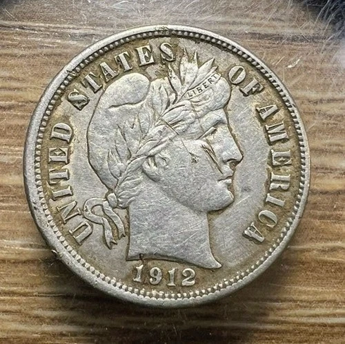 1912-P Barber Dime - Actual Coin Shown - Free Shipping & Tracking INV#606