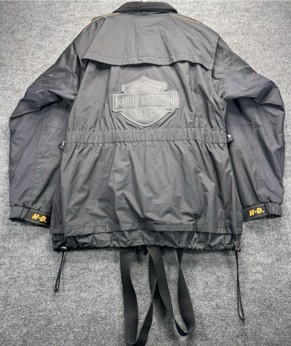 Harley Davidson Men's XL Rain Suit 4 Pc Jacket, Bibs, Hood and Storage bag - Picture 6 of 19