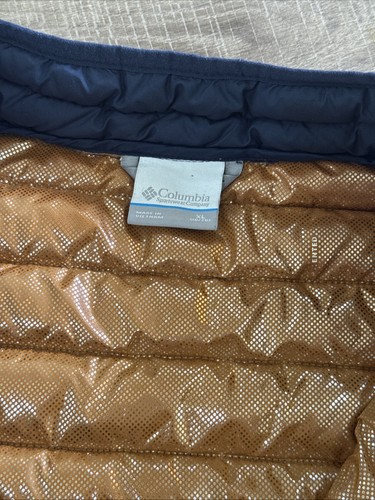 Columbia Jacket Youth XL 18-20 Navy Blue Gold Omni-Heat Puffer Reflective - Picture 5 of 6