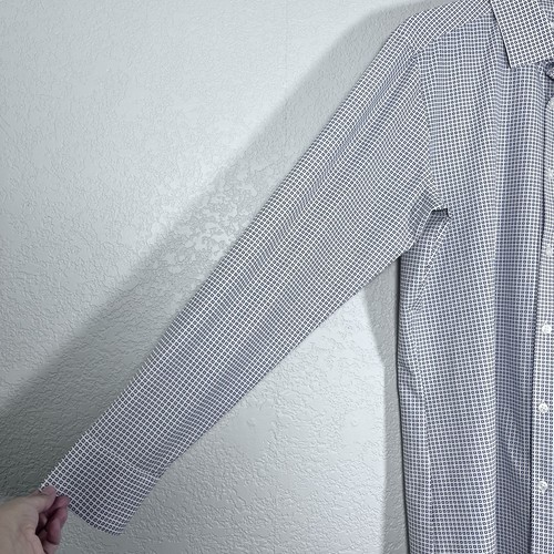 Mizzen+Main Men’s M Leeward Trim Fit Dress Shirt Blue Geometric Print - Picture 4 of 10