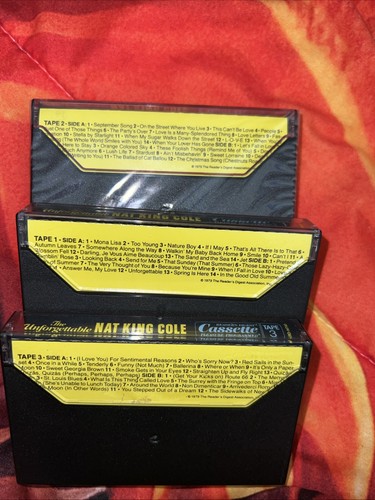 The Unforgettable NAT KING COLE - With Holder Collection Set of 3 Cassettes - Picture 2 of 2