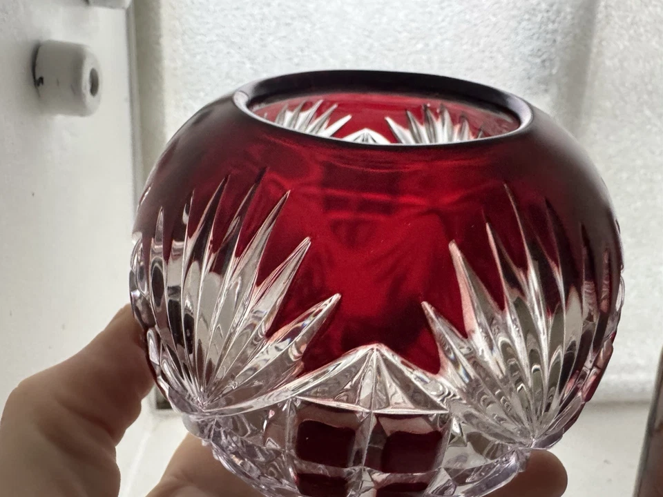 Antique EAPG Majestic Ruby Stained McKee Bros. Rose Bowl Vase 4” - Image 4 of 4