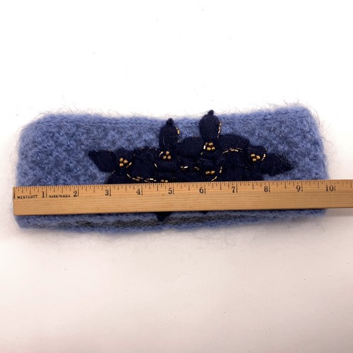 French Knot Wool Blue With Flower Design Made Nepal - Picture 5 of 6