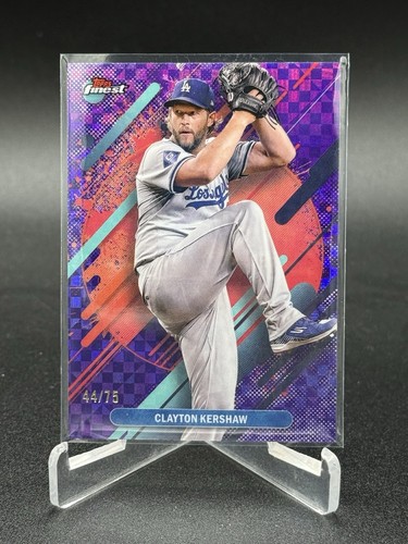 2025 Topps Finest Clayton Kershaw /75 Purple Checkerboard Refractor Rare