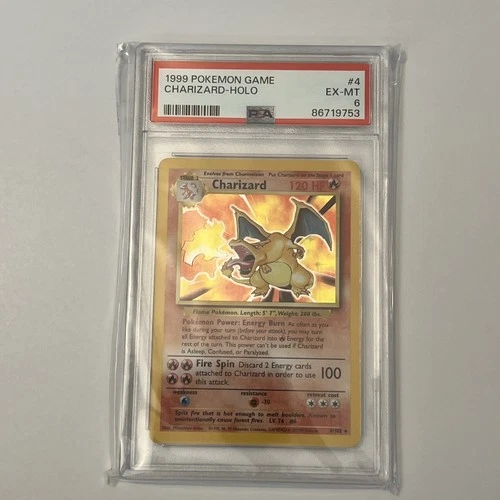 1999 Pokemon Base Set Charizard 4/102 Holo Foil WOTC Vintage Rare PSA 6