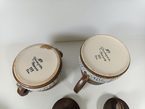 HB Quimper Celtic Cornamout Art Deco Coffee Set 1930's France - Picture 8 of 24