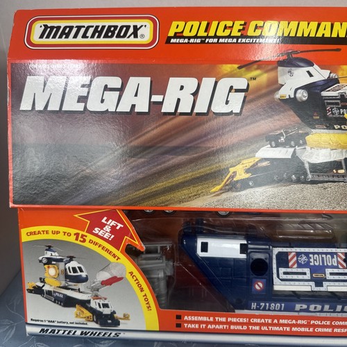 1998 Matchbox Mega Rig Police Command Center Helicopter Truck vintage boat - Picture 2 of 13