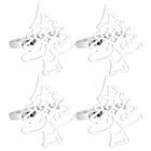 4 Pcs Party Napkin Holder Western Restaurant Buckle Christmas Tree