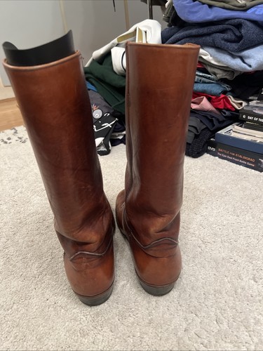 Vintage Frye Campus Roper Stiefel 12D eckige Zehenpartie Black Label braun Made in USA - Bild 7 von 15