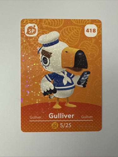 418 GULLIVER !SUPER SPECIAL! Animal Crossing Amiibo Authentic Nintendo Mint Card - Picture 1 of 2
