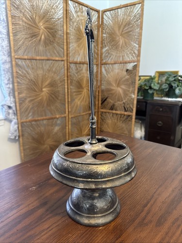 Quadruple Silver Plate Castor Cruet Caddy Simpson Hall Miller & Co. 201 Antique - Picture 8 of 23