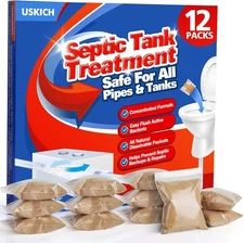 Septic Tank Treatment,1 Year Supply Septic Pods (12 pcs),1 Flush per Month Septi