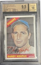 Sandy Koufax 2015 Topps Heritage Real One Auto BGS 9.5 GEM MINT #ROASK 65/66