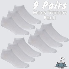 Mens 9 Pairs Cotton Rich Sports Trainer Liner Athletic Gym Ankle Sox Socks 6-11