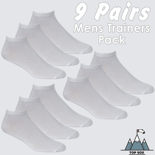 Para Hombres 9 Pares Algodón Rico Deportes Entrenador Forro Atlético Gimnasio Tobillo Medias Calcetines 6-11 - Imagen 7 de 9