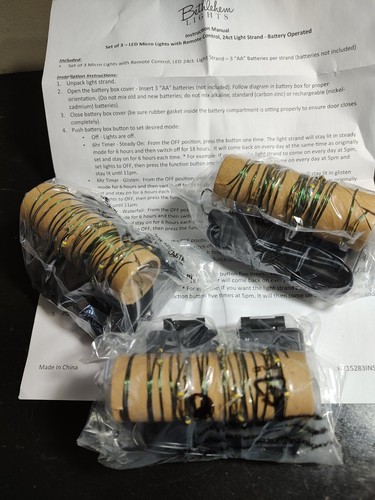 Bethlehem Lights S/4 Color Flip Fairy Lights with Remote Green Wire - Picture 7 of 12