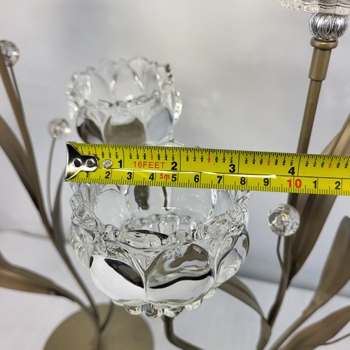 2 x Flower Shape Metal Tea Light Candlestick - Metal Glass Candle Holder Pair UK - Picture 19 of 24