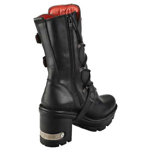 New Rock M-NEOTYRE05-S1 Stivali Platform in Pelle Nera Unisex - 39 EU - Foto 2 di 8