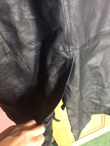Vintage 80s G-III Black Leather Trench Coat 2xl Lovely Details - Picture 9 of 9