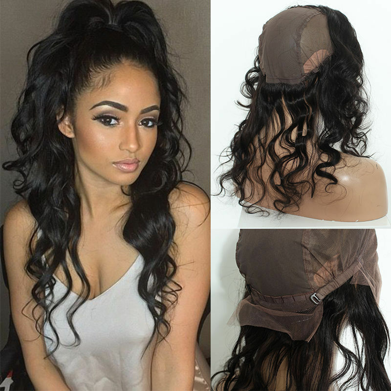 Pre Plucked Brazilian Remy Human Hair 360 Lace Frontal Band with