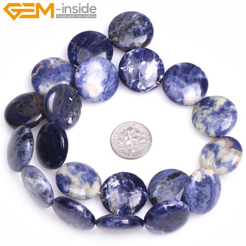 Natürliche Sodalith Unakit Münze Perlen für Mädchen Schmuck Herstellung 15" Geschenk 8mm-35mm - Bild 40 von 100