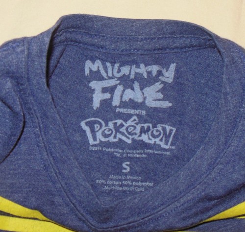Mighty Fine Presents Pokemon Pikachu T Shirt Top Womens S Gray & Yellow Striped - Picture 4 of 5