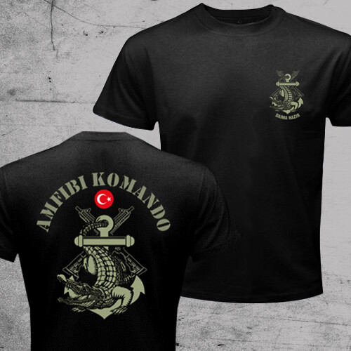 T-shirt armée militaire amphibie brigade marine turque commando crocodiles - Photo 11/13