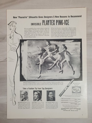 Original 1951 Print Ad Playtex Girdle Pink Ice Hygiene Advertisement Ephemera - Picture 2 of 12