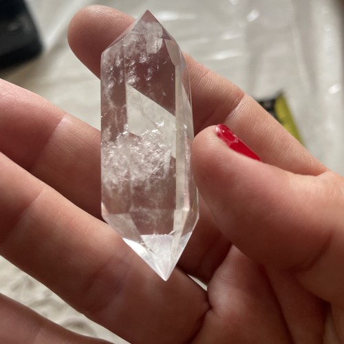 CRYSTAL Clear Quartz Double Pointed Tower NATURAL healing aura cleansing - Picture 4 of 9