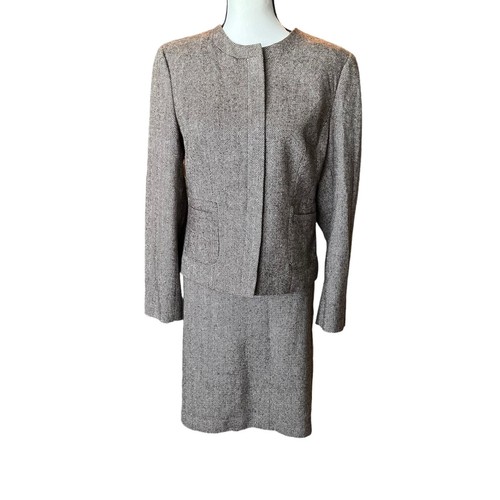 Evan-Picone Wollmischung Tweed 3-teiliges Damenanzug Set braun Größe 8 - Bild 2 von 16