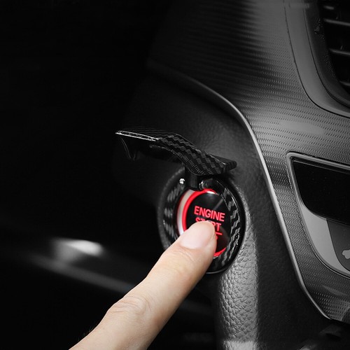 Carbon Fiber Auto Car Interior Engine Start Stop Push Button Switch Cover Trim - Bild 1 von 12
