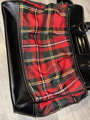 Chaps by Ralph Lauren Red Plaid Holiday Christmas 2 Handle Bag Purse Handbag. - Picture 5 of 15